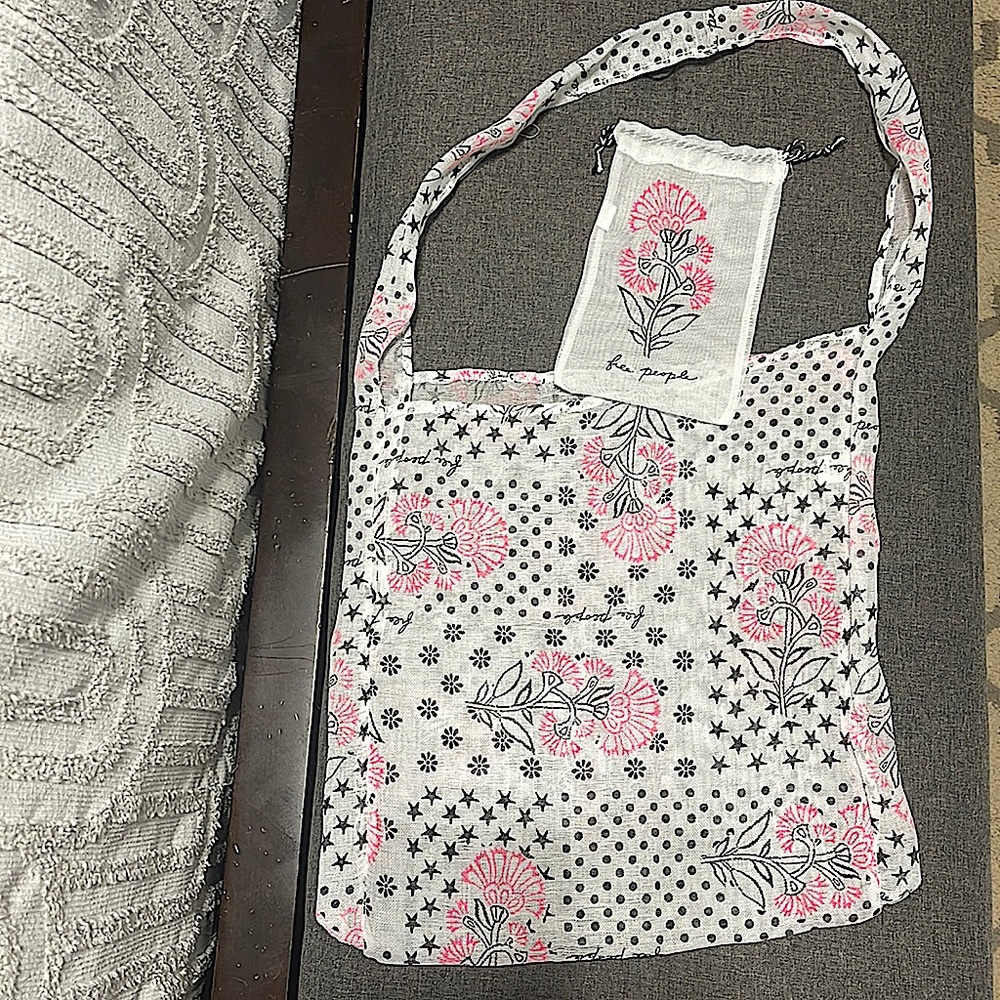 Free People tote bag and drawstring jewelry pouch